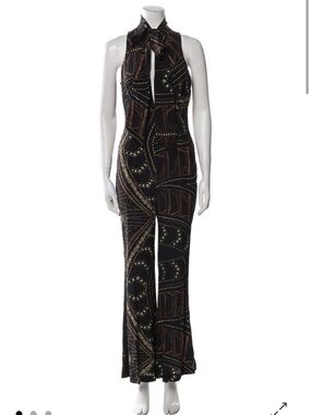 Sleeveless Black Geometric Halter Maxi Dress